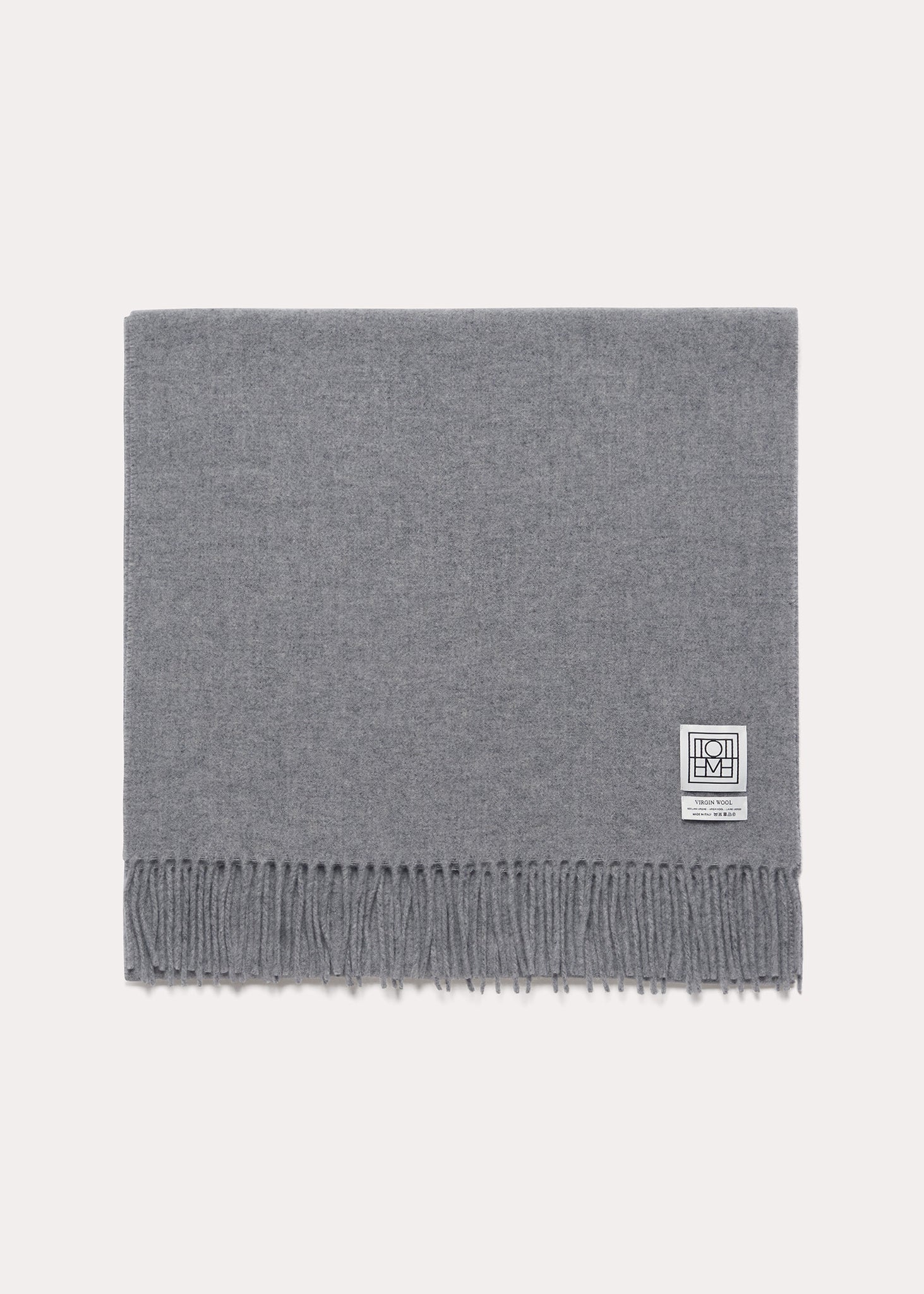 Classic wool scarf light grey mélange