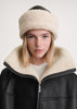 Shearling winter hat black/off white