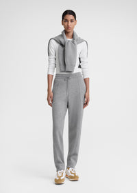 Cotton cashmere sweatpants grey melange