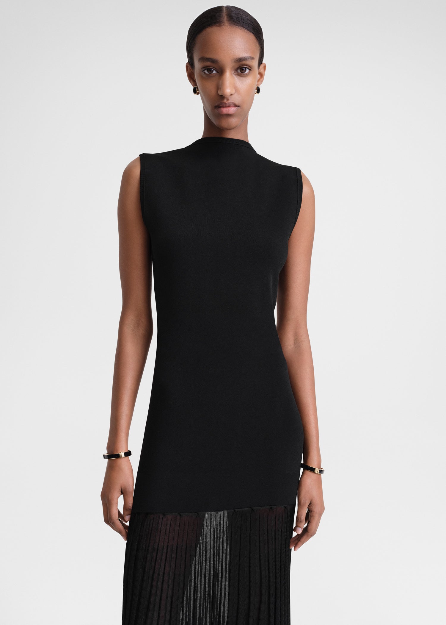 Plissé-knitted evening dress black TOTEME –