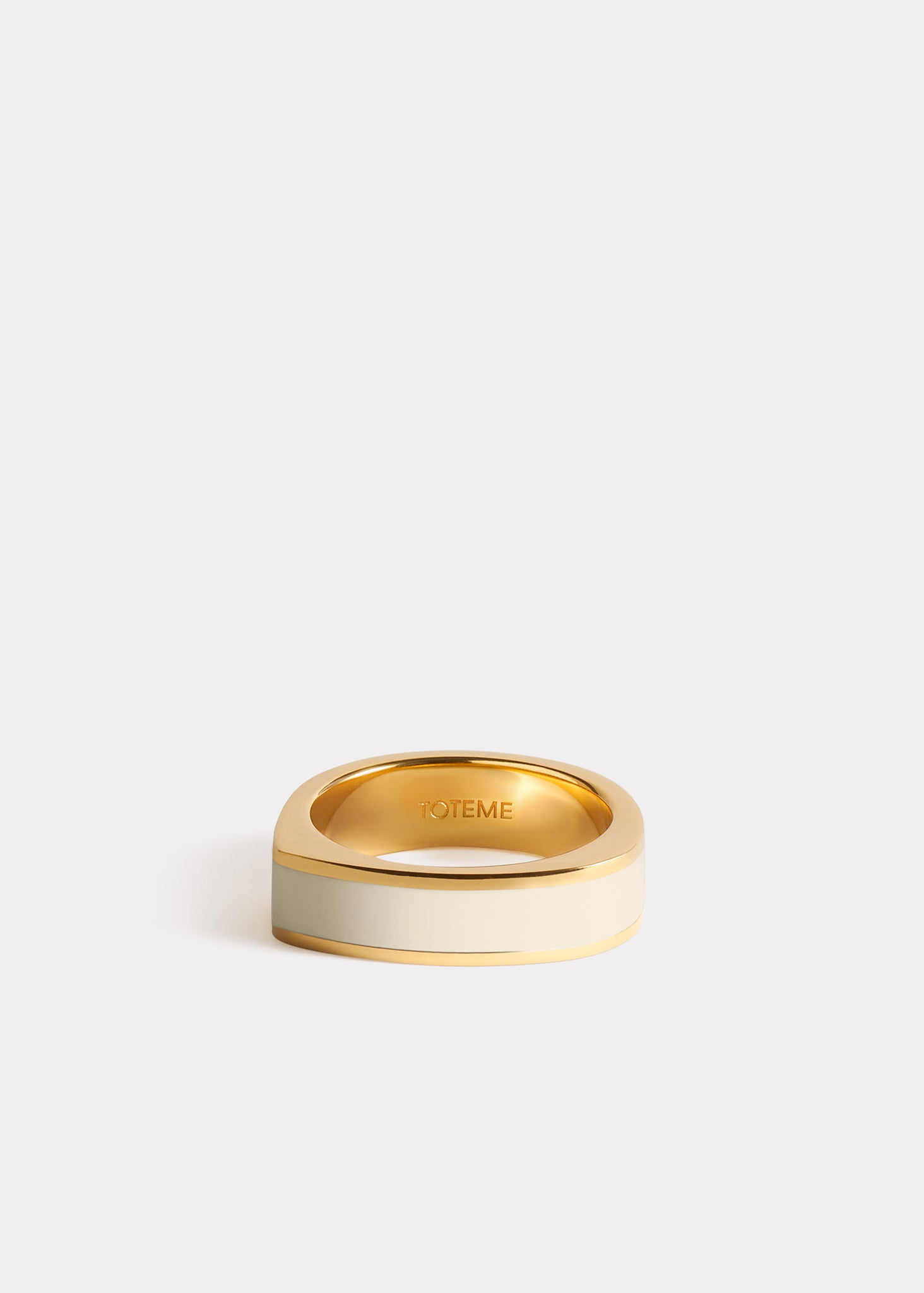 Signature ring ecru/gold
