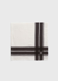 Wool silk blanket scarf black/ecru