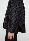 Quilted leather jacket black