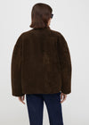 Teddy shearling clasp jacket saddle brown