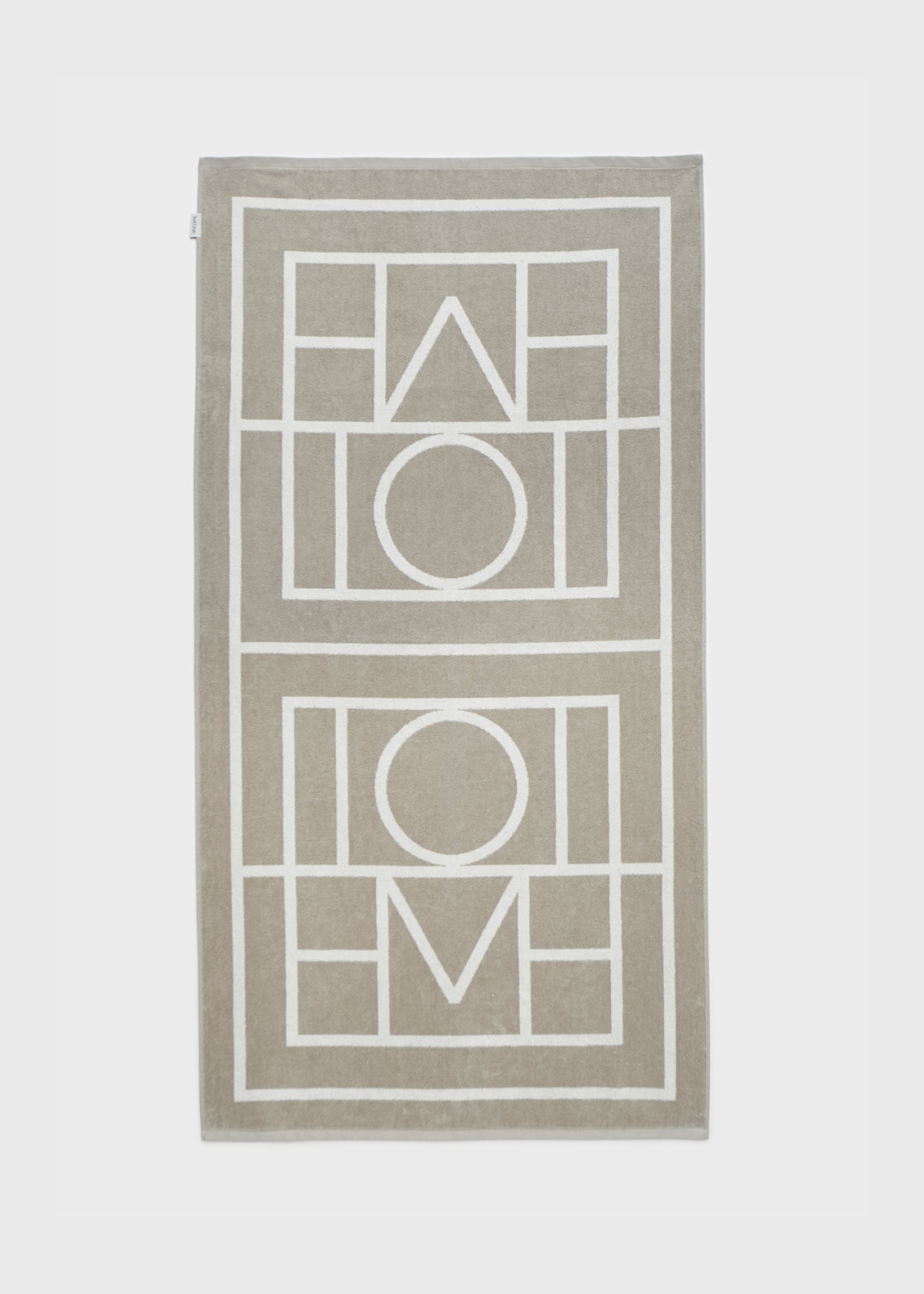 Monogram jacquard beach towel grey