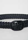 Wide braided leather belt