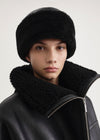 Shearling winter hat black
