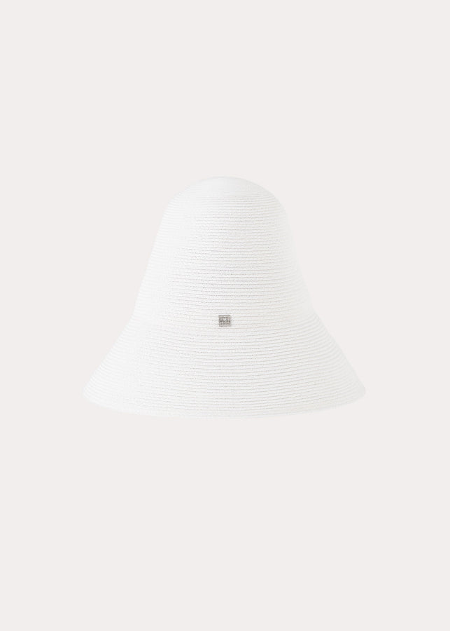 Woven paper straw hat white