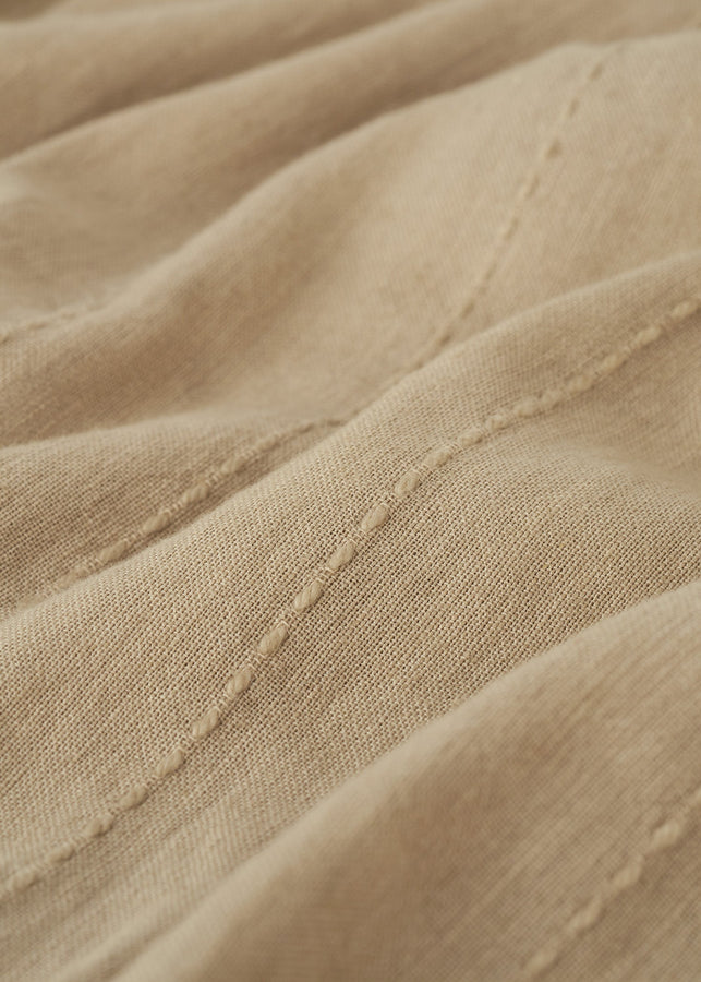 Striped linen cotton sarong overcast beige