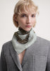 Knotted monogram silk scarf silver grey