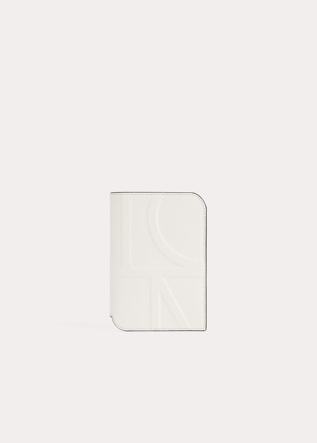Monogram leather passport holder milk