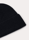Wool cashmere knit beanie black