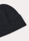 Wool cashmere knit beanie dark grey mélange