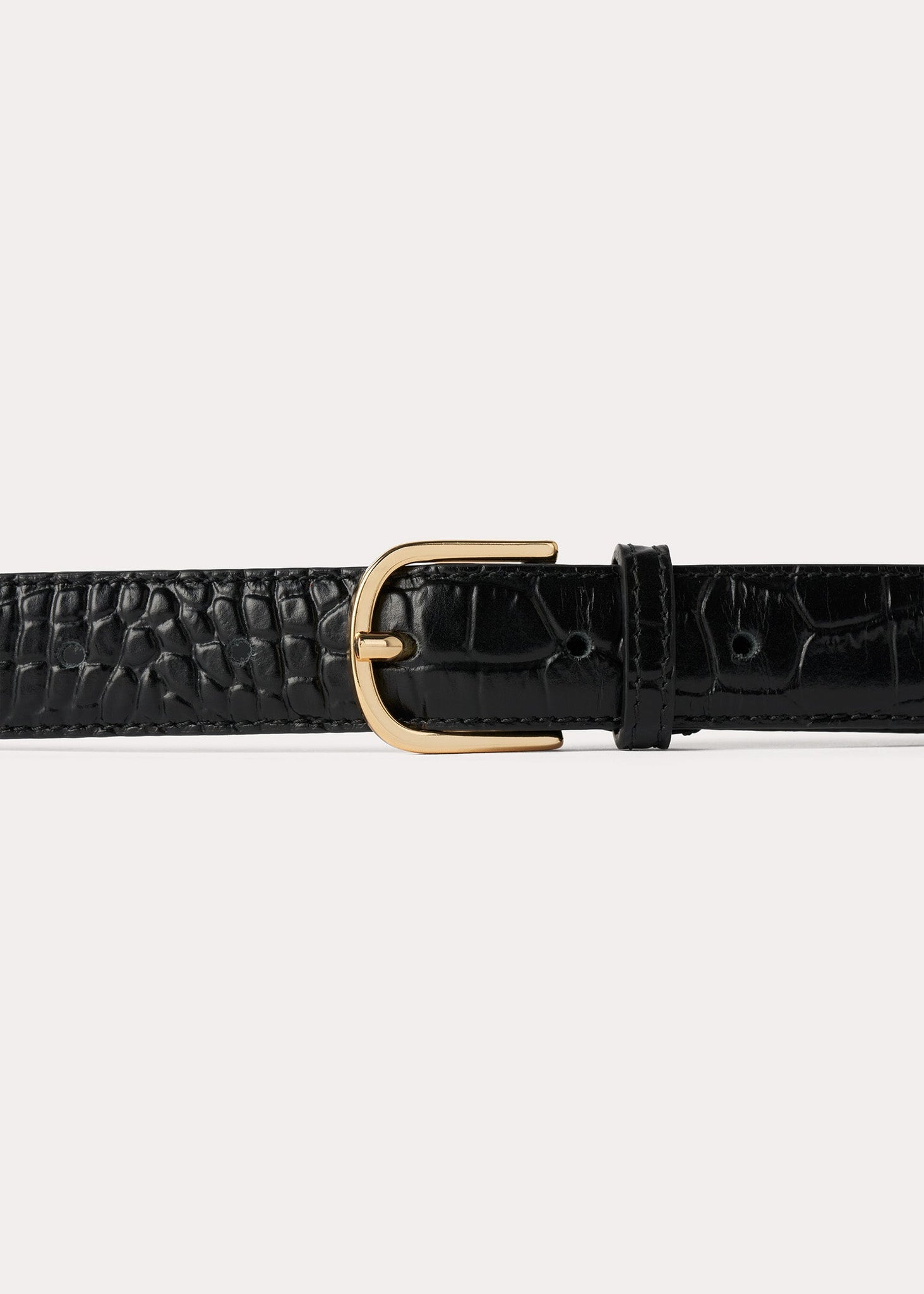Wrap belt black croco