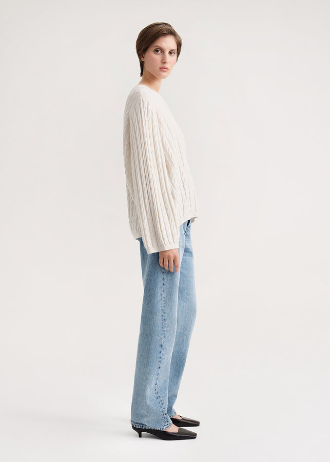 Cashmere cable knit off-white