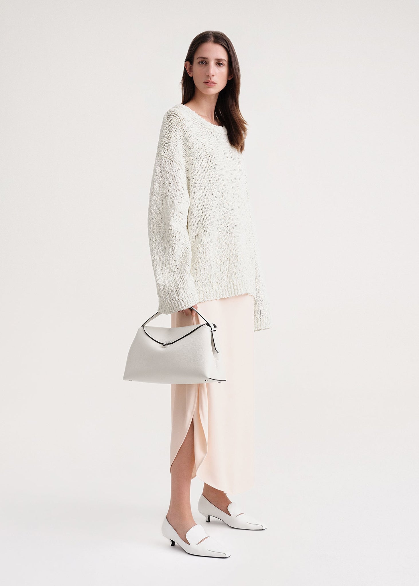 Textured cotton knit bright cream – TOTEME