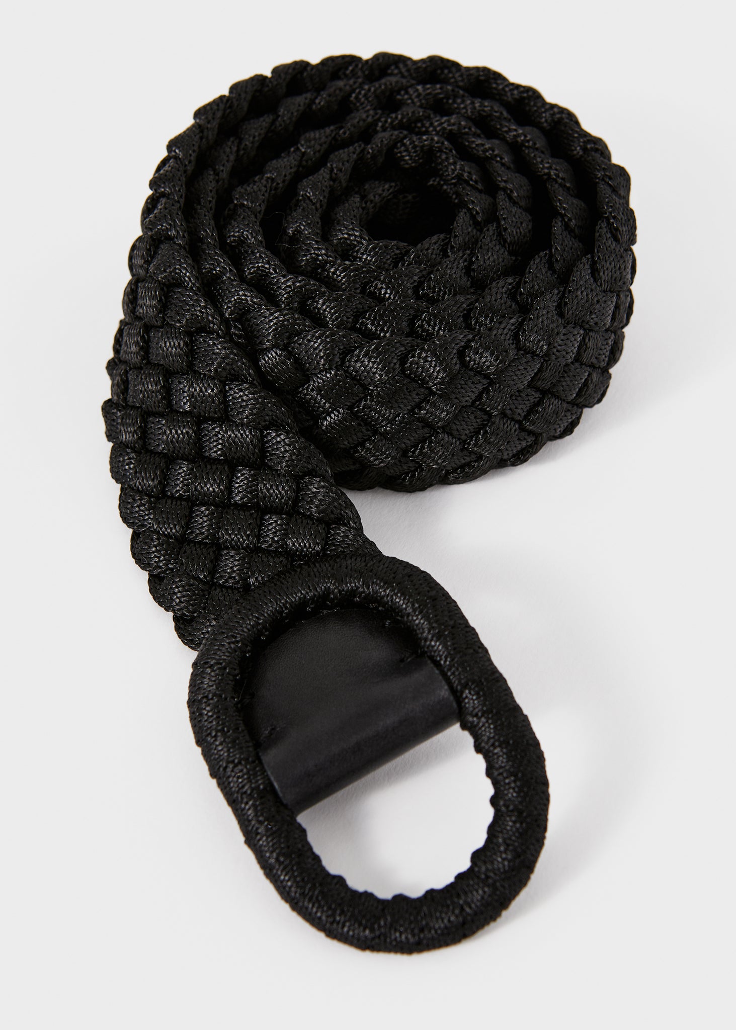 Slim braided fabric belt