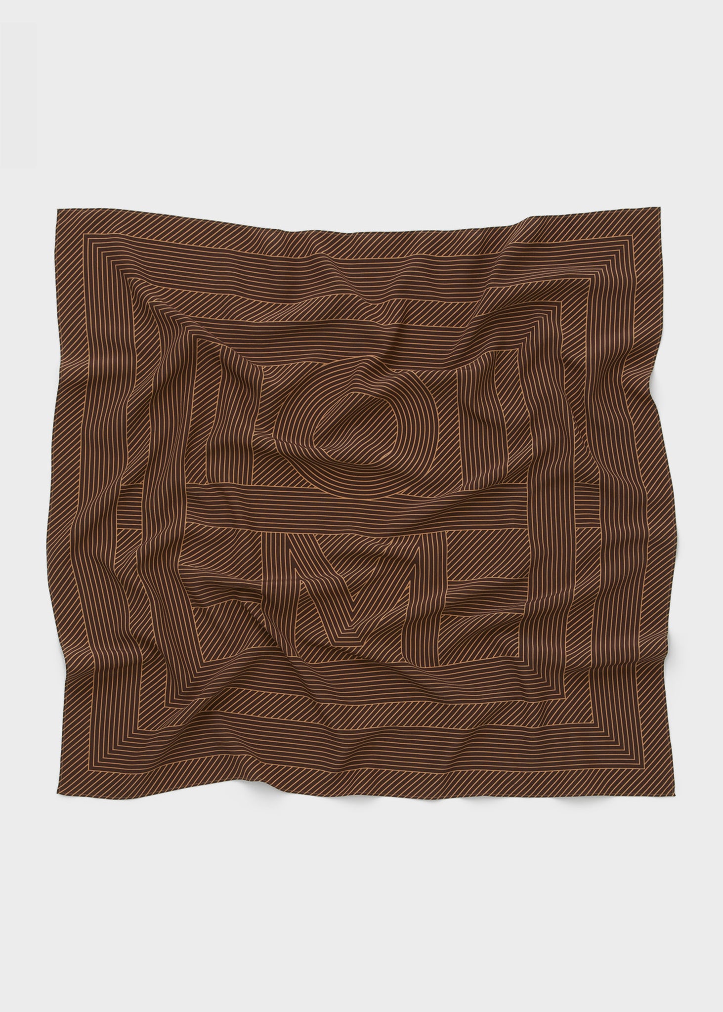 Printed Silk Scarf in Brown - Toteme