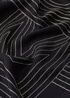 Striped embroidered monogram silk scarf black